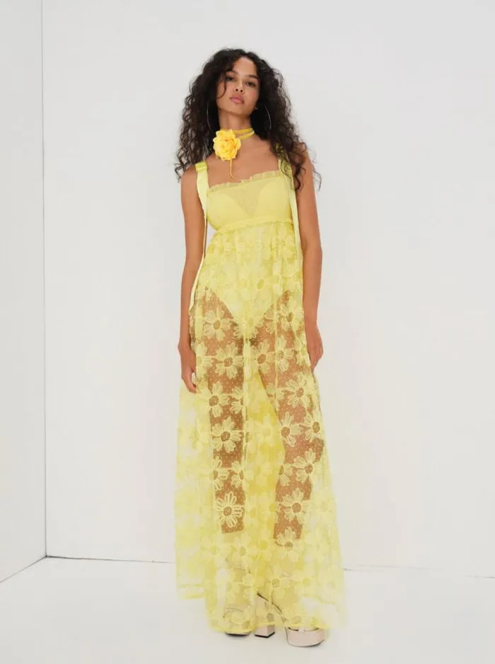 For Love and Lemons Dresses Emma Maxi Dress Yellow 8211 Women