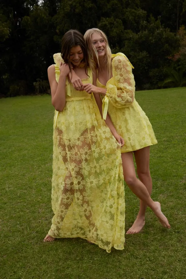 For Love and Lemons Dresses Emma Maxi Dress Yellow 8211 Women