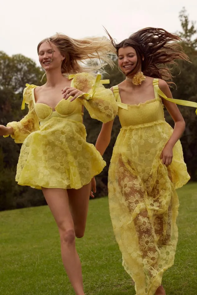 For Love and Lemons Dresses Emma Maxi Dress Yellow 8211 Women