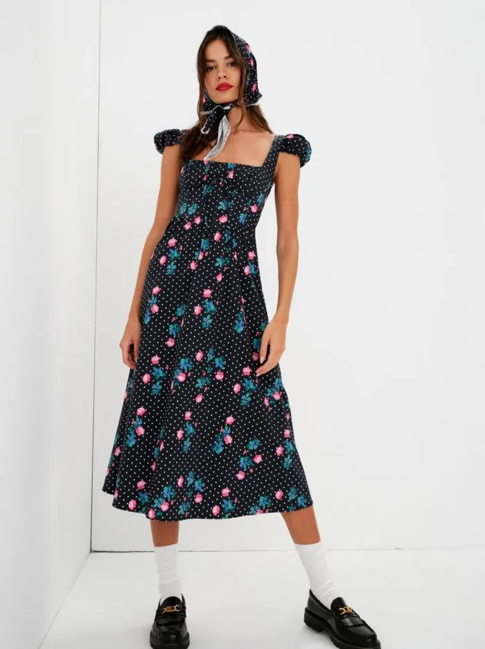For Love and Lemons Dresses Florentina Midi Dress Black 8211 Women