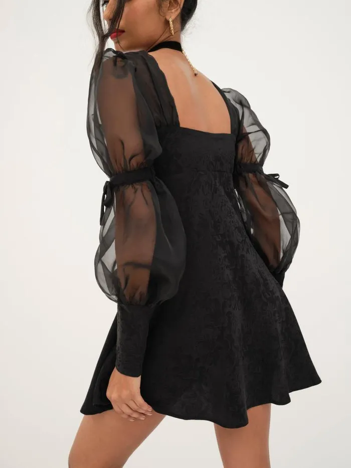 For Love and Lemons Dresses Gabrielle Puff Sleeve Mini Dress Black 8211 Women For Love and Lemons Dresses Gabrielle Puff Sleeve Mini Dress Black 8211 Women