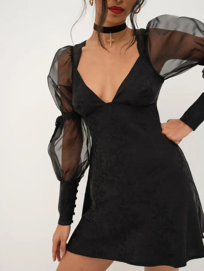 For Love and Lemons Dresses Gabrielle Puff Sleeve Mini Dress Black 8211 Women For Love and Lemons Dresses Gabrielle Puff Sleeve Mini Dress Black 8211 Women