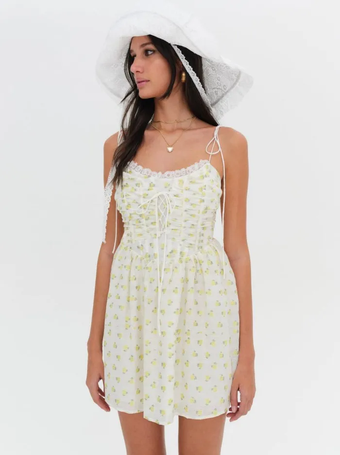 For Love and Lemons Dresses Kiela Mini Dress Yellow 8211 Women