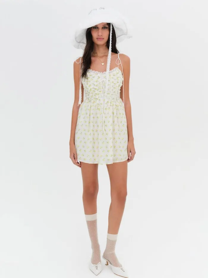 For Love and Lemons Dresses Kiela Mini Dress Yellow 8211 Women For Love and Lemons Dresses Kiela Mini Dress Yellow 8211 Women