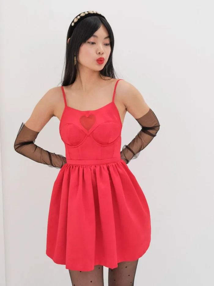 For Love and Lemons Dresses Lauren Mini Dress Red 8211 Women