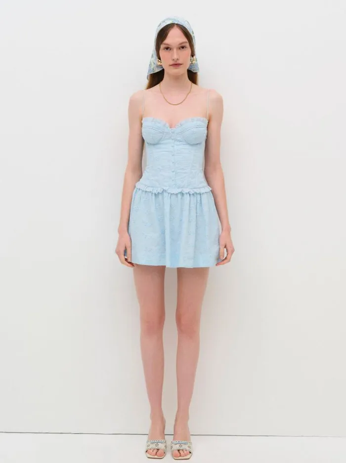 For Love and Lemons Dresses Marlowe Mini Dress Blue 8211 Women