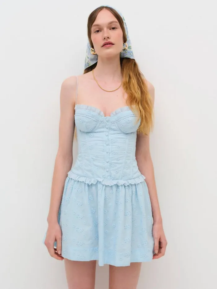 For Love and Lemons Dresses Marlowe Mini Dress Blue 8211 Women For Love and Lemons Dresses Marlowe Mini Dress Blue 8211 Women