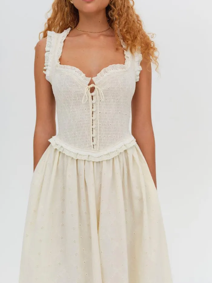 For Love and Lemons Dresses Morgan Midi Dress Beige 8211 Women For Love and Lemons Dresses Morgan Midi Dress Beige 8211 Women