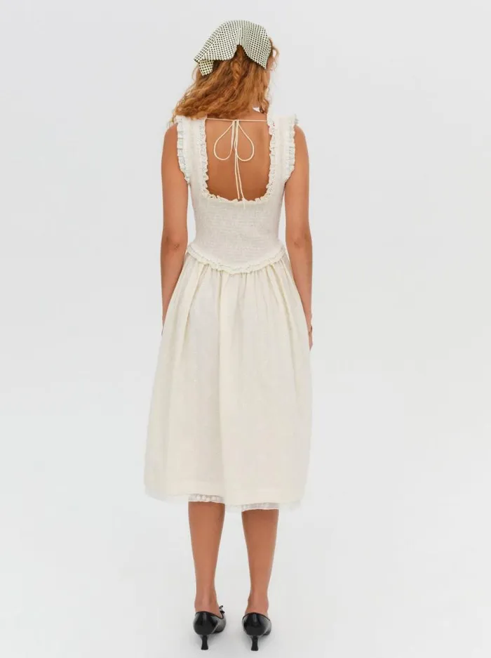 For Love and Lemons Dresses Morgan Midi Dress Beige 8211 Women For Love and Lemons Dresses Morgan Midi Dress Beige 8211 Women