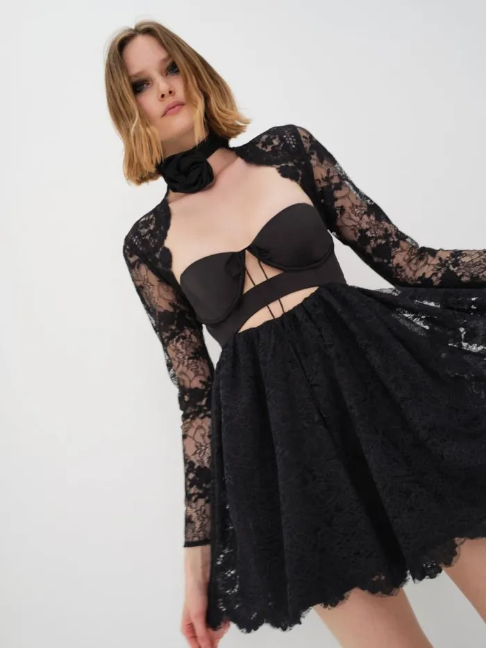 For Love and Lemons Dresses Regina Mini Dress Black 8211 Women