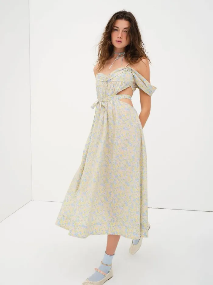 For Love and Lemons Dresses Sibylla Midi Dress Green 8211 Women