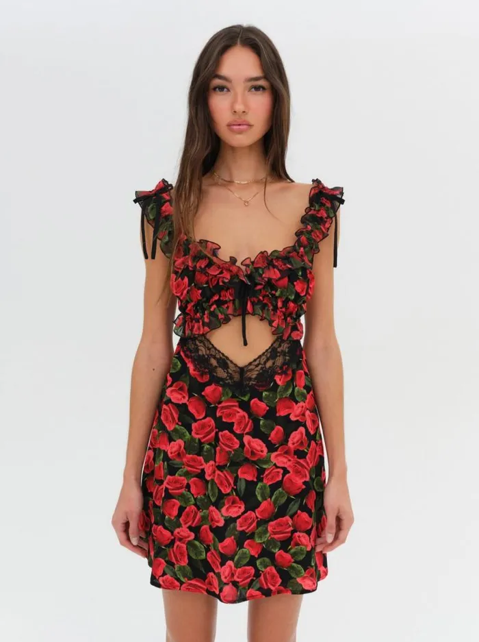 For Love and Lemons Dresses Varvera Mini Dress Red 8211 Women For Love and Lemons Dresses Varvera Mini Dress Red 8211 Women
