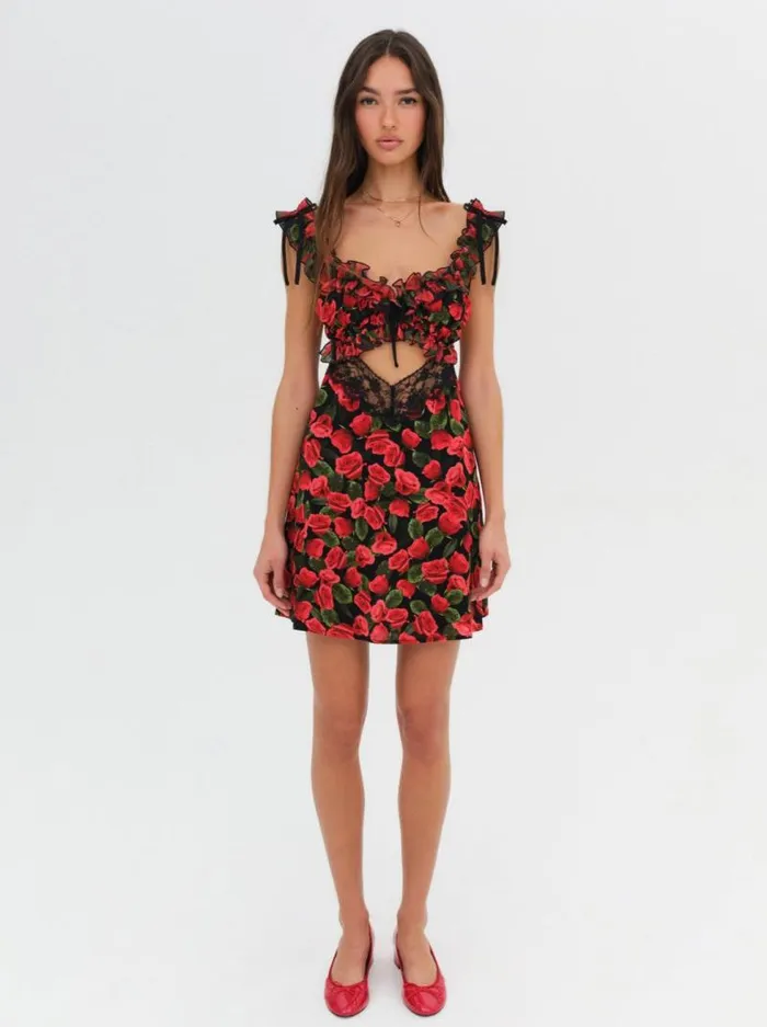 For Love and Lemons Dresses Varvera Mini Dress Red 8211 Women For Love and Lemons Dresses Varvera Mini Dress Red 8211 Women