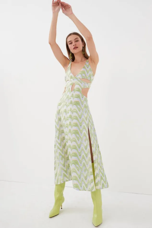 For Love and Lemons Dresses Yori Midi Dress Green 8211 Women