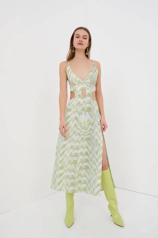 For Love and Lemons Dresses Yori Midi Dress Green 8211 Women For Love and Lemons Dresses Yori Midi Dress Green 8211 Women