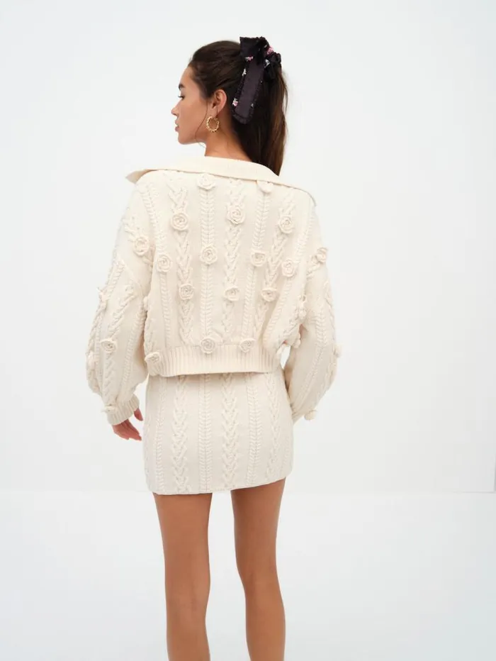 For Love and Lemons Knitwear Martina Knit Mini Skirt Ivory 8211 Women For Love and Lemons Knitwear Martina Knit Mini Skirt Ivory 8211 Women