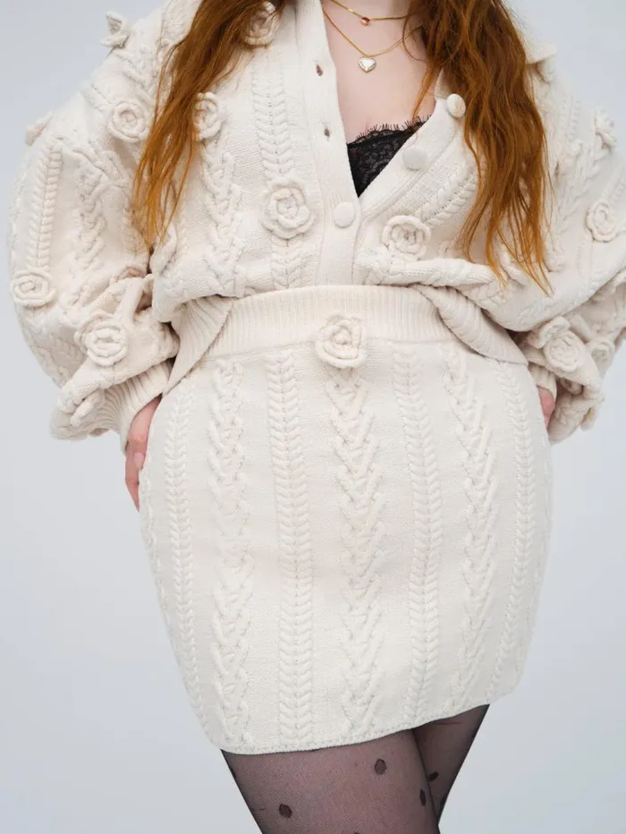 For Love and Lemons Knitwear Martina Knit Mini Skirt Ivory 8211 Women For Love and Lemons Knitwear Martina Knit Mini Skirt Ivory 8211 Women