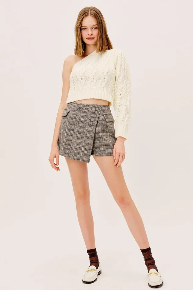 For Love and Lemons Knitwear Quinn One Shoulder Sweater Ivory 8211 Women For Love and Lemons Knitwear Quinn One Shoulder Sweater Ivory 8211 Women