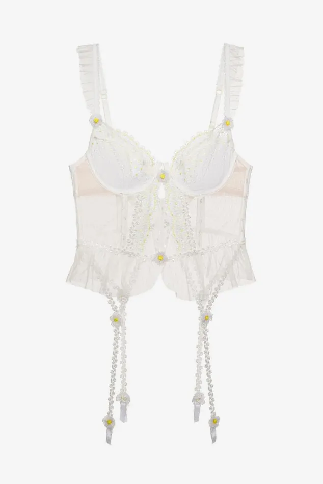 For Love and Lemons Lingerie 3D Daisy Bustier White 8211 Women For Love and Lemons Lingerie 3D Daisy Bustier White 8211 Women