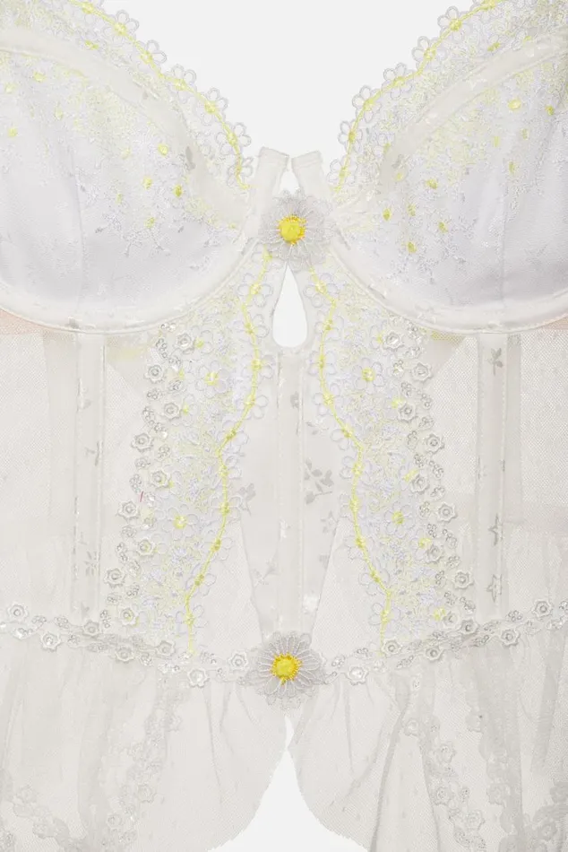 For Love and Lemons Lingerie 3D Daisy Bustier White 8211 Women For Love and Lemons Lingerie 3D Daisy Bustier White 8211 Women