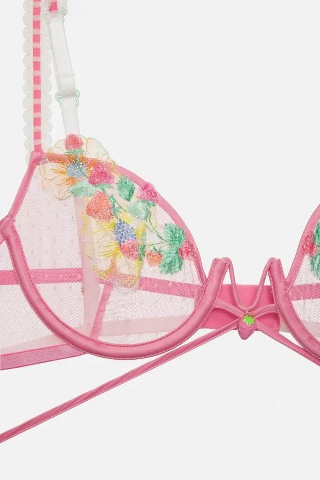 For Love and Lemons Lingerie Berry Patch Underwire Bra Pink 8211 Women For Love and Lemons Lingerie Berry Patch Underwire Bra Pink 8211 Women