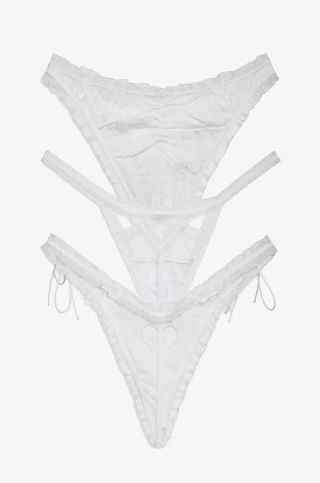 For Love and Lemons Lingerie Bridal Thong Panty Set White 8211 Women
