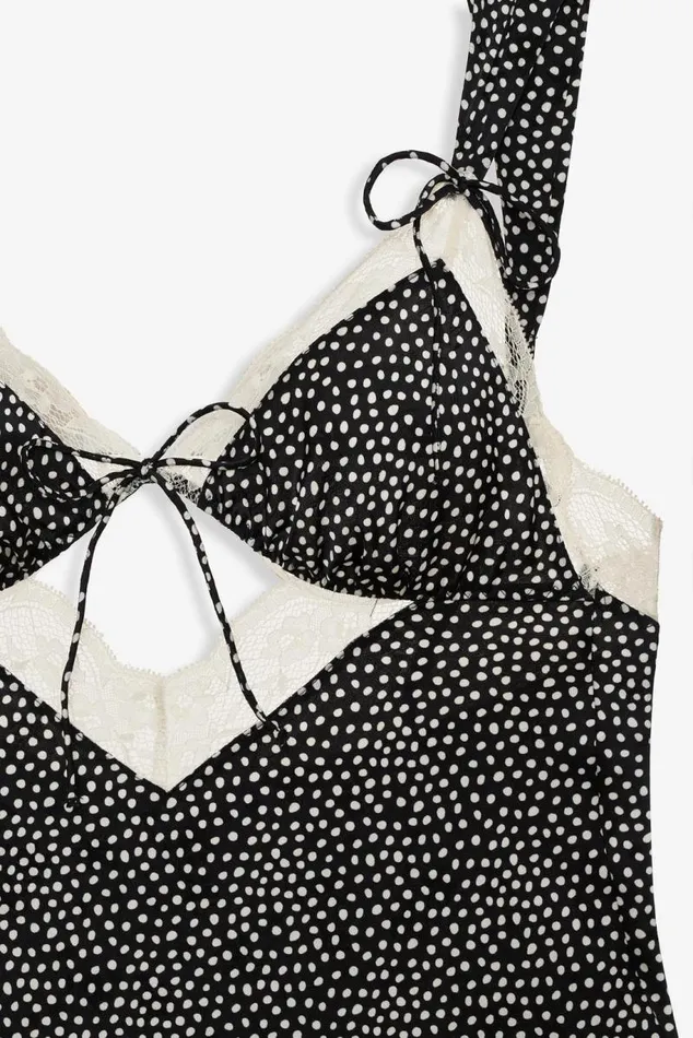 For Love and Lemons Lingerie Evangeline Midi Slip Dress Black 8211 Women