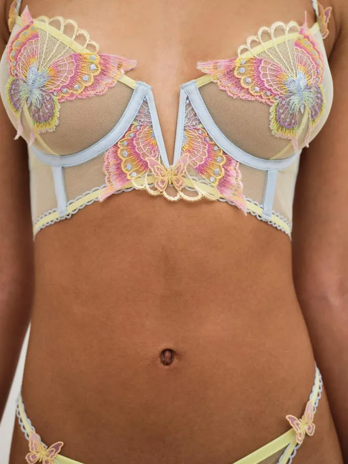 For Love and Lemons Lingerie Pastel Papillon Longline Bra Yellow 8211 Women For Love and Lemons Lingerie Pastel Papillon Longline Bra Yellow 8211 Women