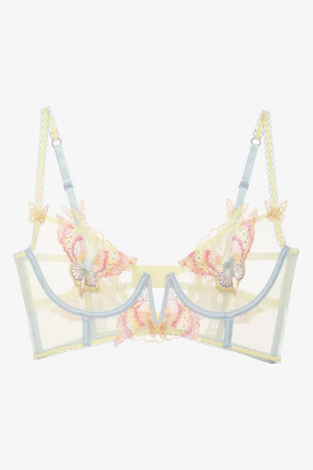 For Love and Lemons Lingerie Pastel Papillon Longline Bra Yellow 8211 Women For Love and Lemons Lingerie Pastel Papillon Longline Bra Yellow 8211 Women