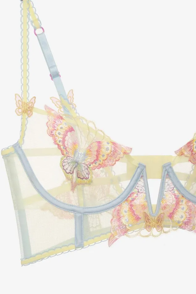 For Love and Lemons Lingerie Pastel Papillon Longline Bra Yellow 8211 Women For Love and Lemons Lingerie Pastel Papillon Longline Bra Yellow 8211 Women