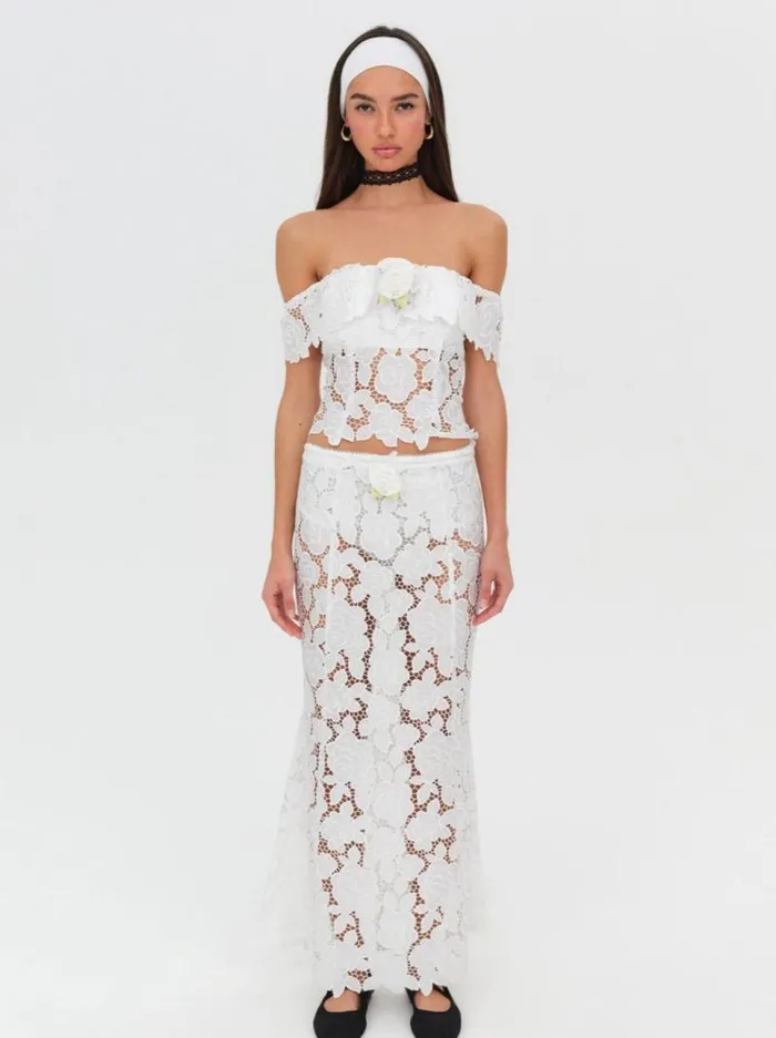 For Love and Lemons Tops Claudia Off Shoulder Top White 8211 Women For Love and Lemons Tops Claudia Off Shoulder Top White 8211 Women
