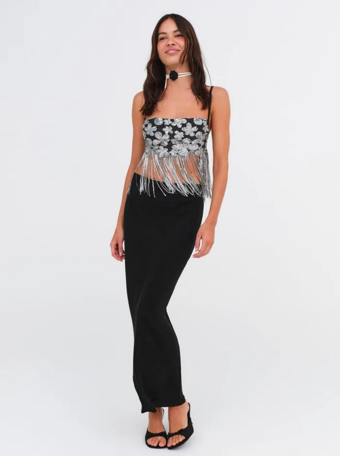 For Love and Lemons Tops Colette Crop Top Black 8211 Women For Love and Lemons Tops Colette Crop Top Black 8211 Women