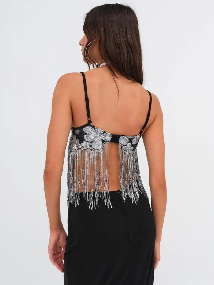 For Love and Lemons Tops Colette Crop Top Black 8211 Women For Love and Lemons Tops Colette Crop Top Black 8211 Women