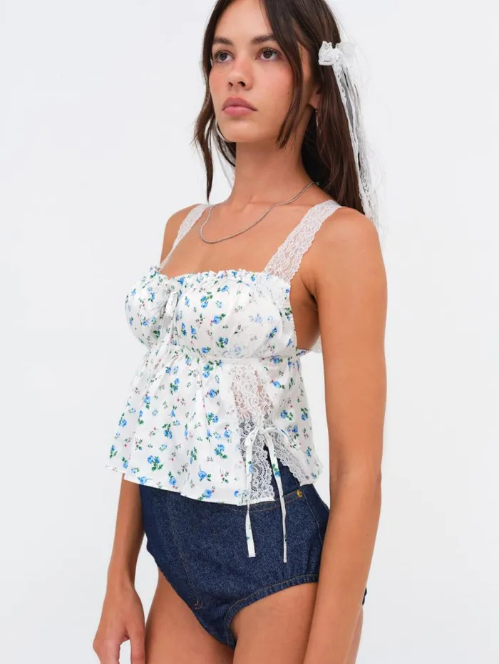 For Love and Lemons Tops Mary Rose Top Blue 8211 Women For Love and Lemons Tops Mary Rose Top Blue 8211 Women