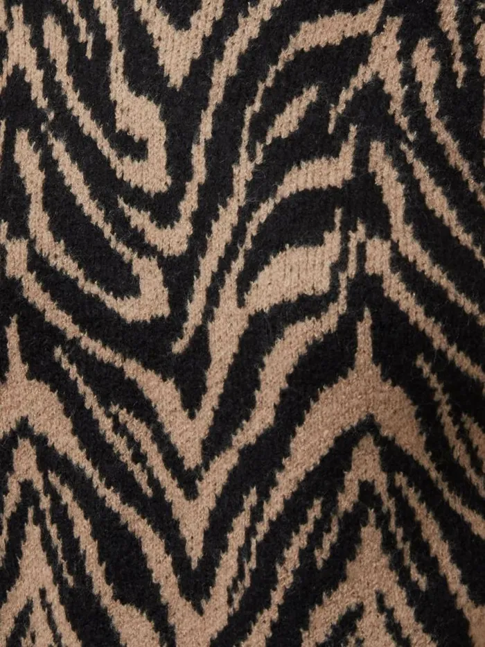 French Connection Animal Pattern Jumper Blacktan Women Jumpers and Cardigans