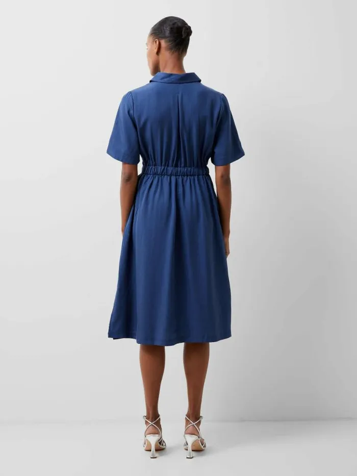 French Connection Arielle Shirt Dress Midnight Blue Women Dresses