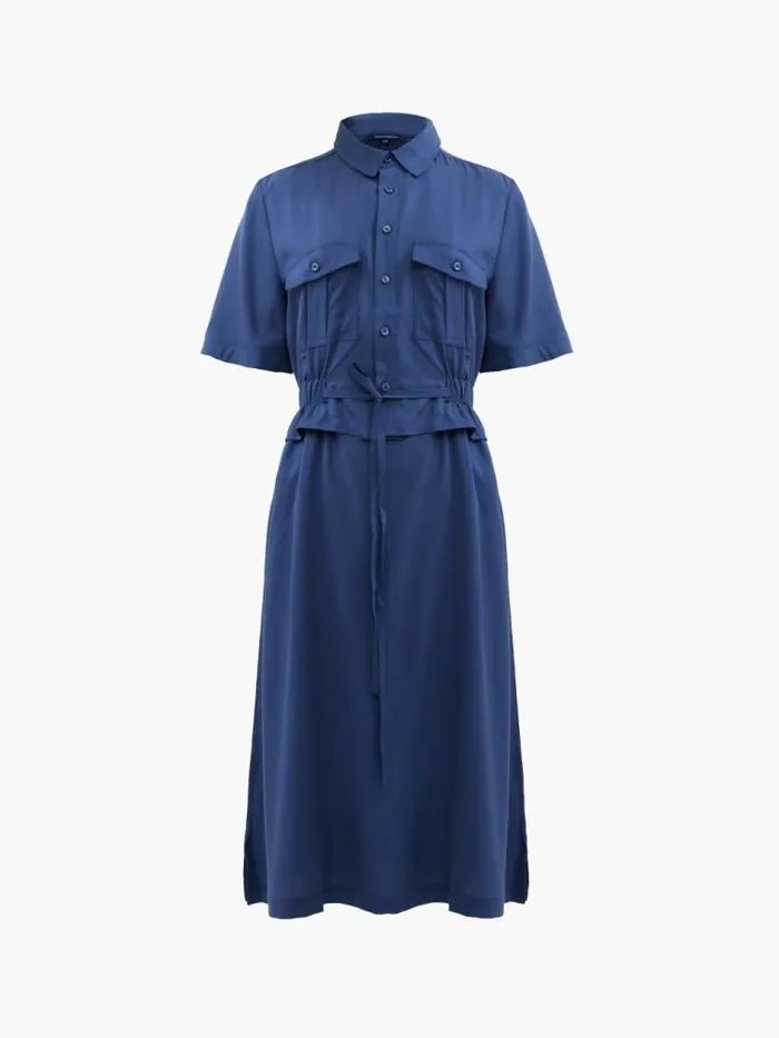 French Connection Arielle Shirt Dress Midnight Blue Women Dresses