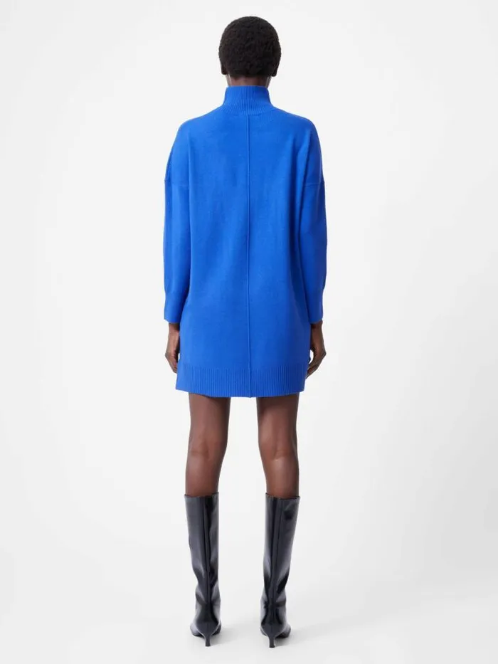 French Connection Babysoft Roll Neck Seam Mini Dress Cobalt Women Dresses