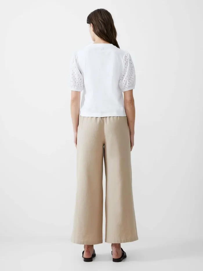 French Connection Broderie Sleeve Top White Women Tops