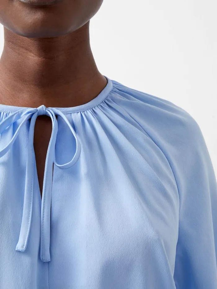 French Connection Capriana Crepe Light Top Dusted Blue Women Tops