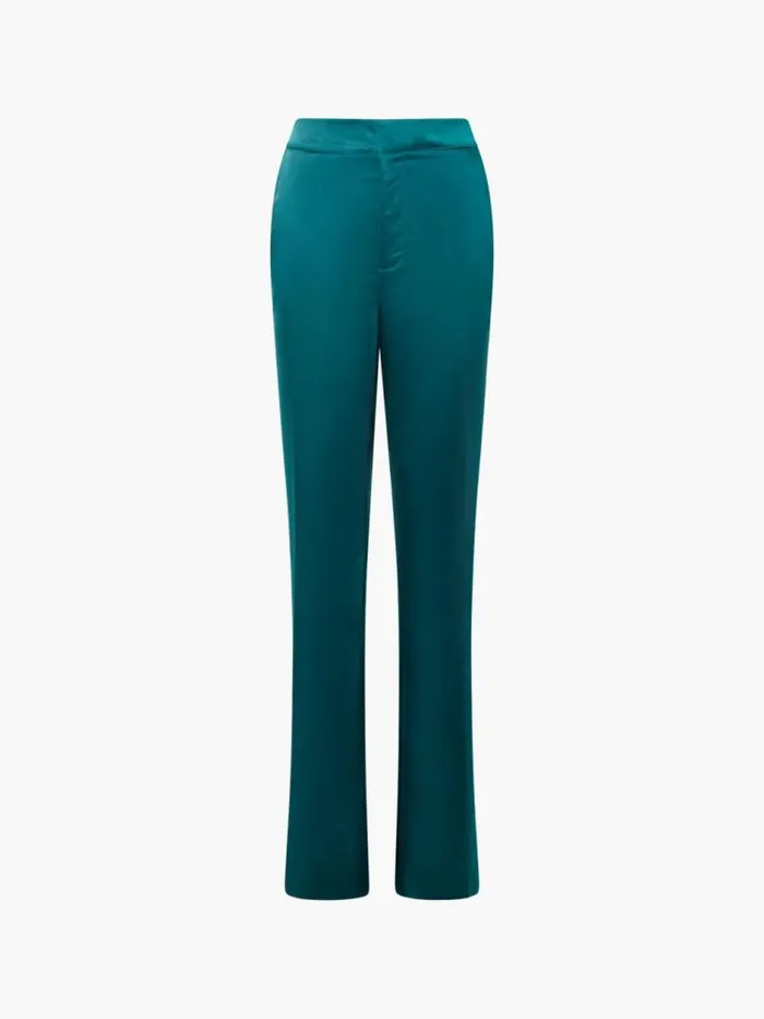 French Connection Carey Satin Trousers Forest Women Trousers