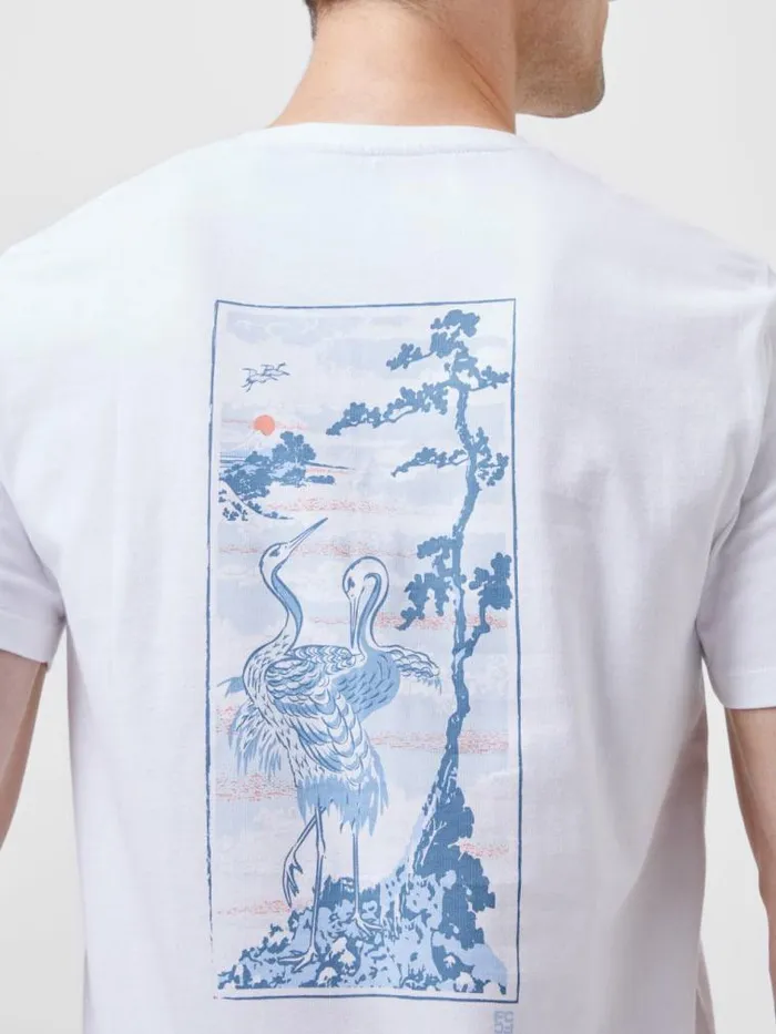 French Connection Cormorant Organic Graphic TShirt White Men TShirts and Polo Shirts