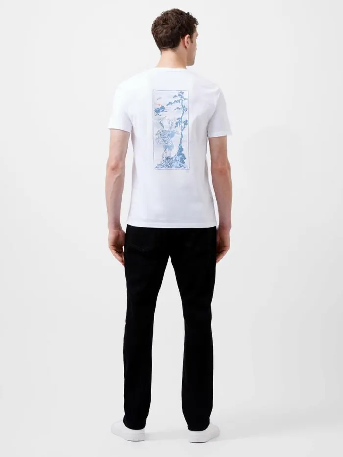 French Connection Cormorant Organic Graphic TShirt White Men TShirts and Polo Shirts