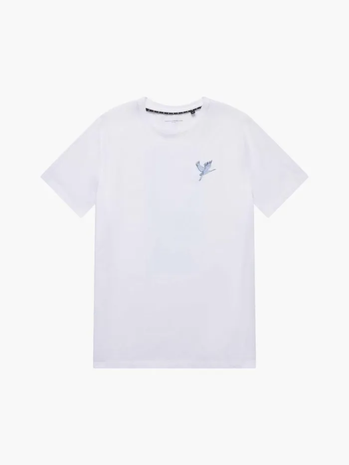 French Connection Cormorant Organic Graphic TShirt White Men TShirts and Polo Shirts
