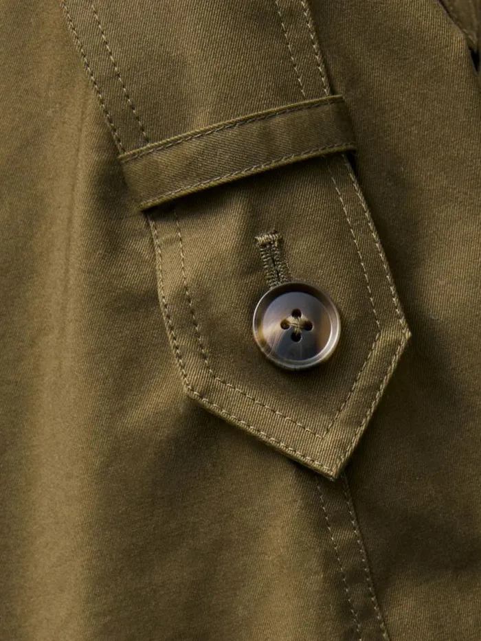 French Connection Denby Belted Trench Coat Khaki Women Coats and Jackets