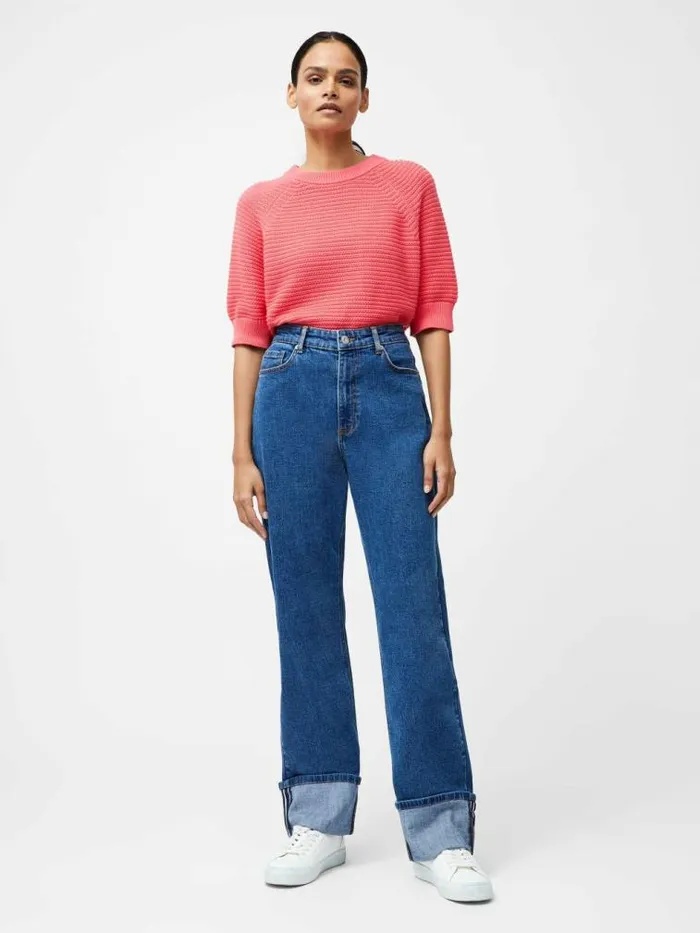 French Connection Elliot Denim Straight Leg Turn Up Jeans Vintage Blue Women Trousers French Connection Elliot Denim Straight Leg Turn Up Jeans Vintage Blue Women Trousers