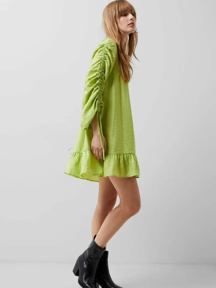 French Connection Faron Drape Dress Wasabi Women Dresses