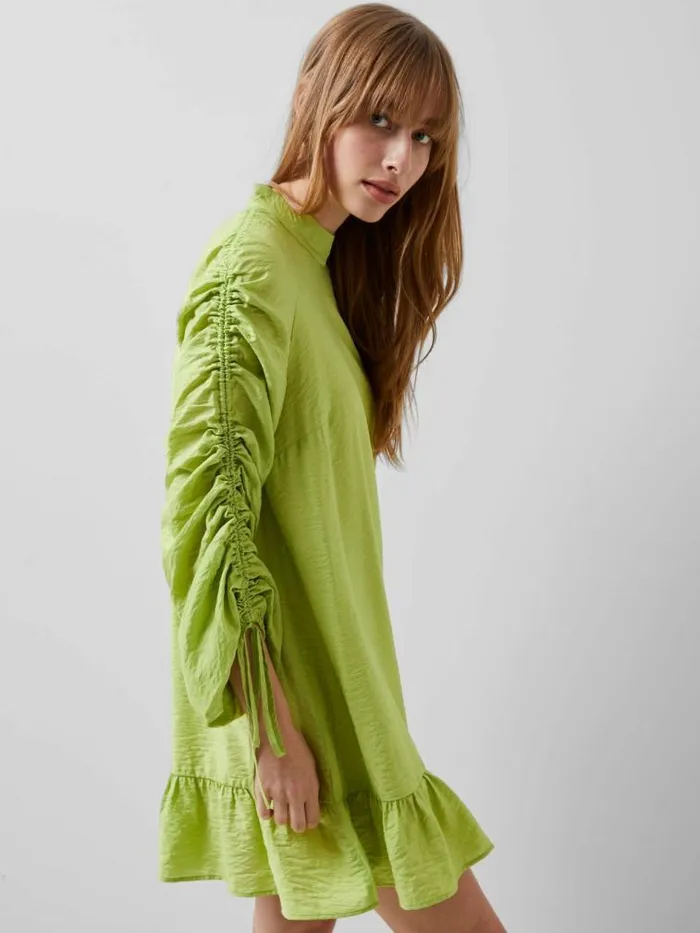 French Connection Faron Drape Dress Wasabi Women Dresses