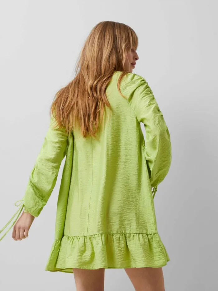 French Connection Faron Drape Dress Wasabi Women Dresses