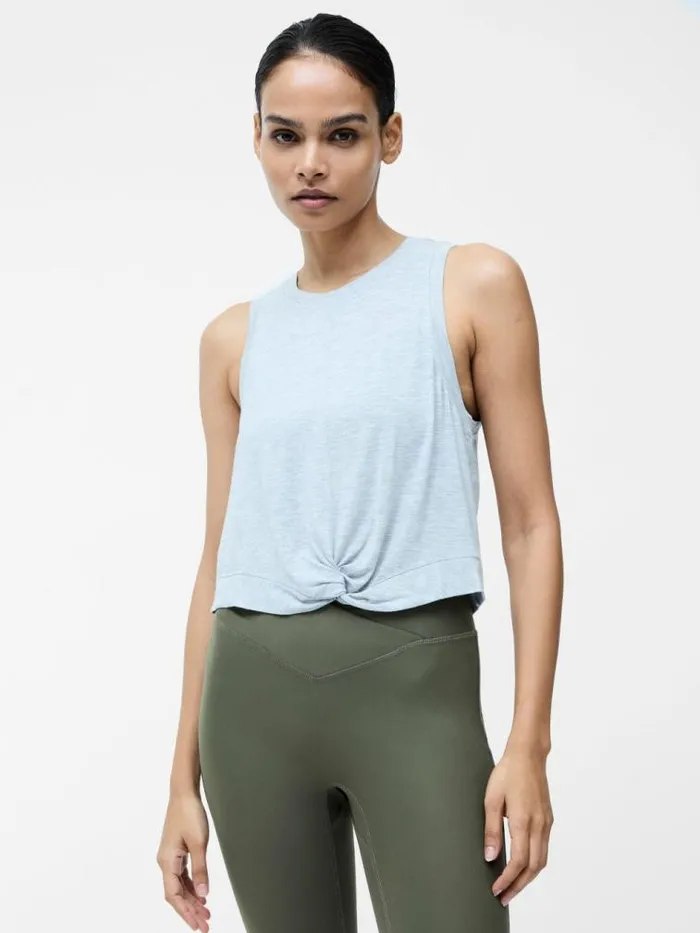 French Connection Grey Jersey Knot Vest Top Grey Women Tops